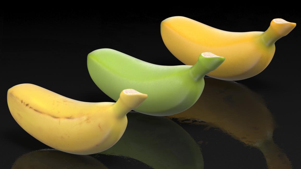 3D model Ripe Baby Banana Set