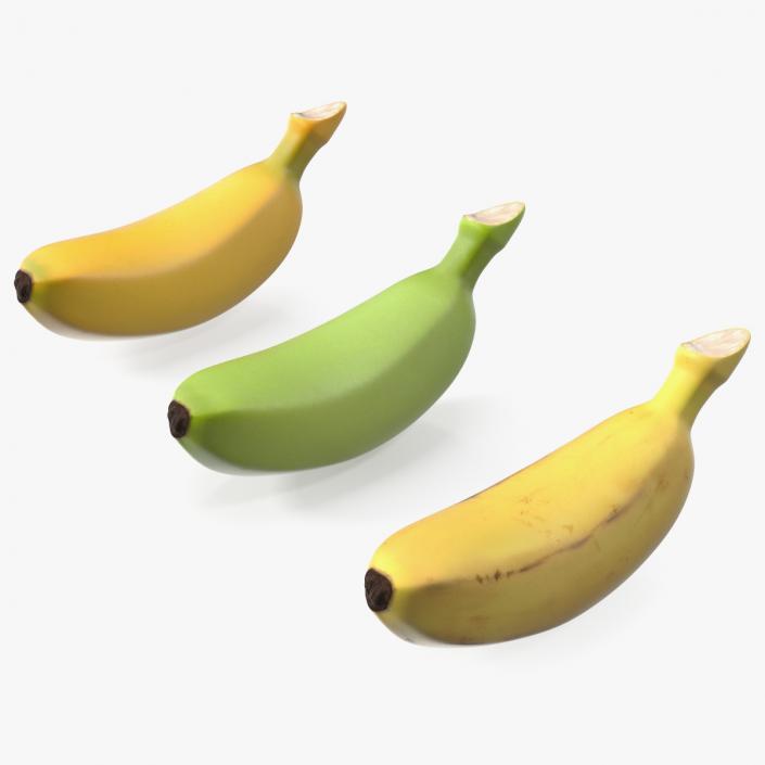 3D model Ripe Baby Banana Set