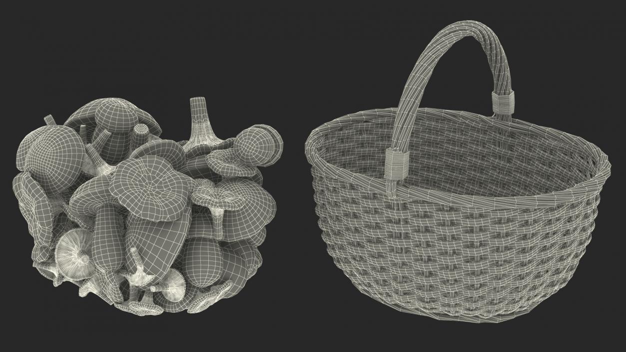 Basket of Mushrooms 3D model