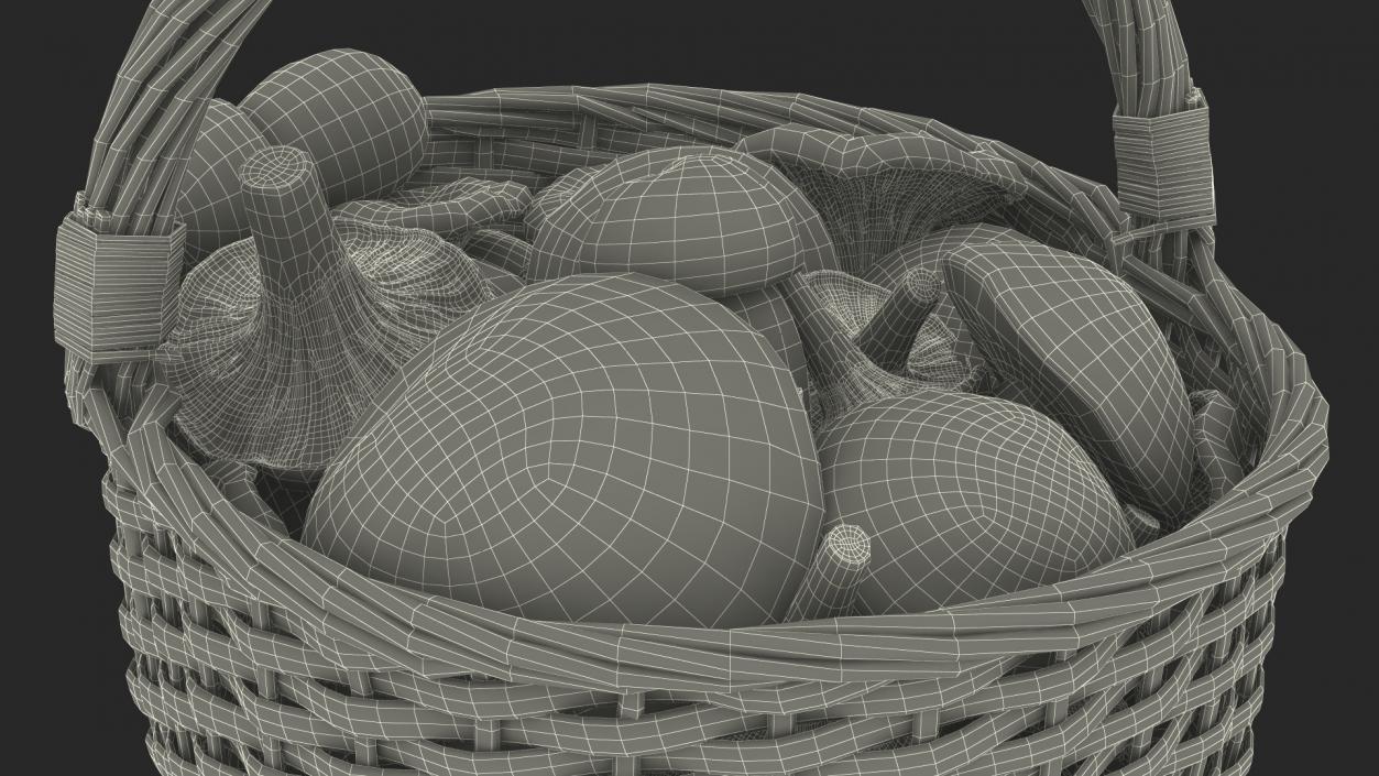 Basket of Mushrooms 3D model