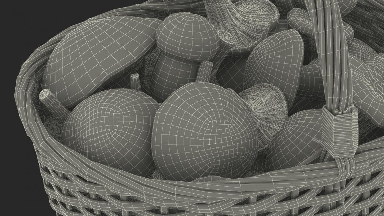 Basket of Mushrooms 3D model