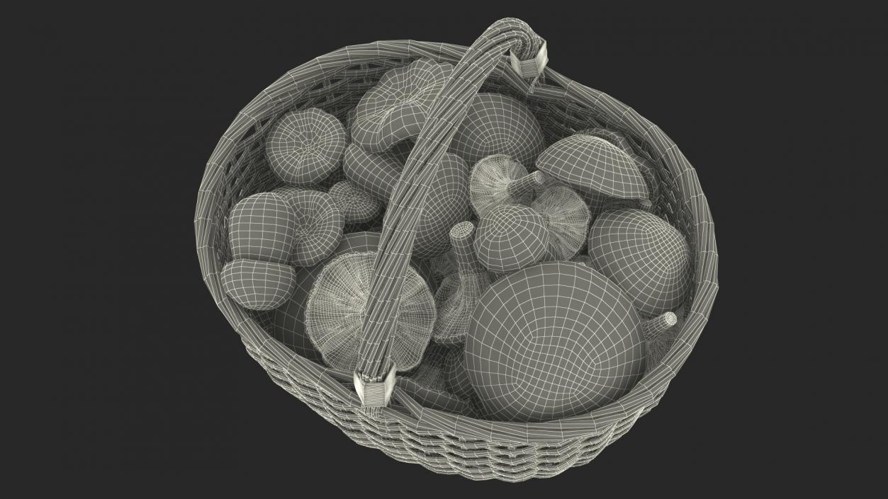 Basket of Mushrooms 3D model