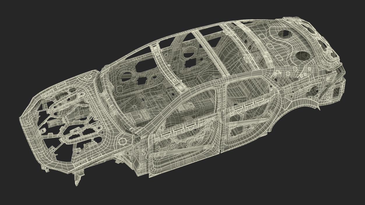 Car Frame Unibody Structure 3D