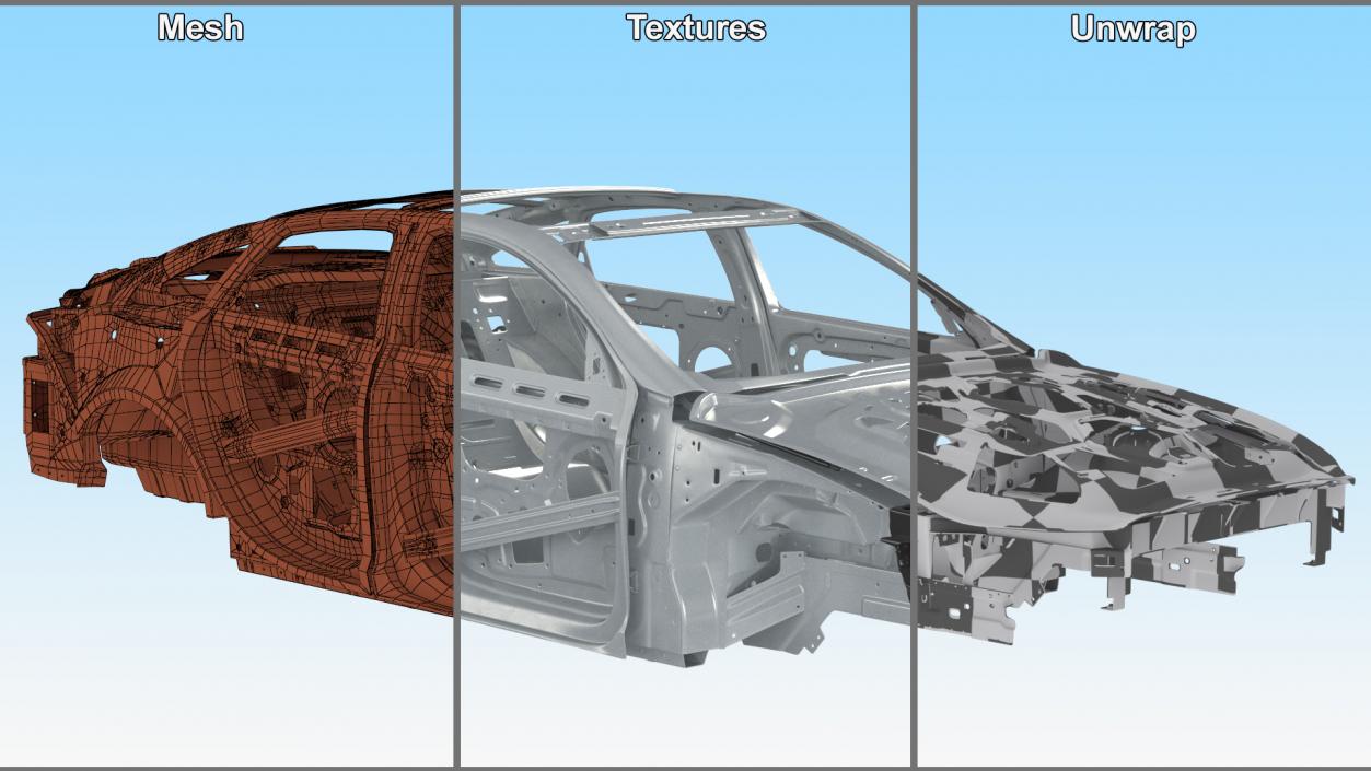 Car Frame Unibody Structure 3D