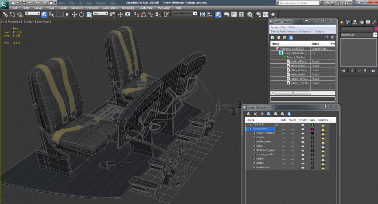 Heavy Helicopter Cockpit 3D model