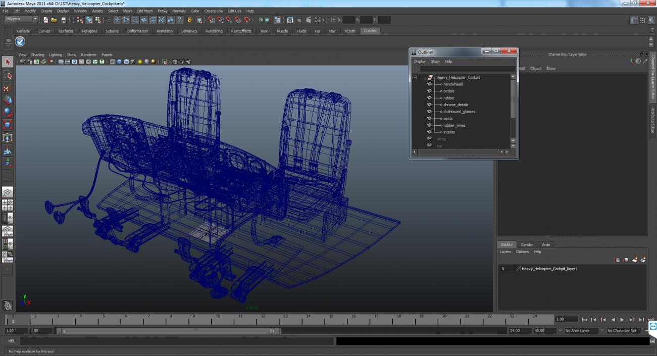 Heavy Helicopter Cockpit 3D model