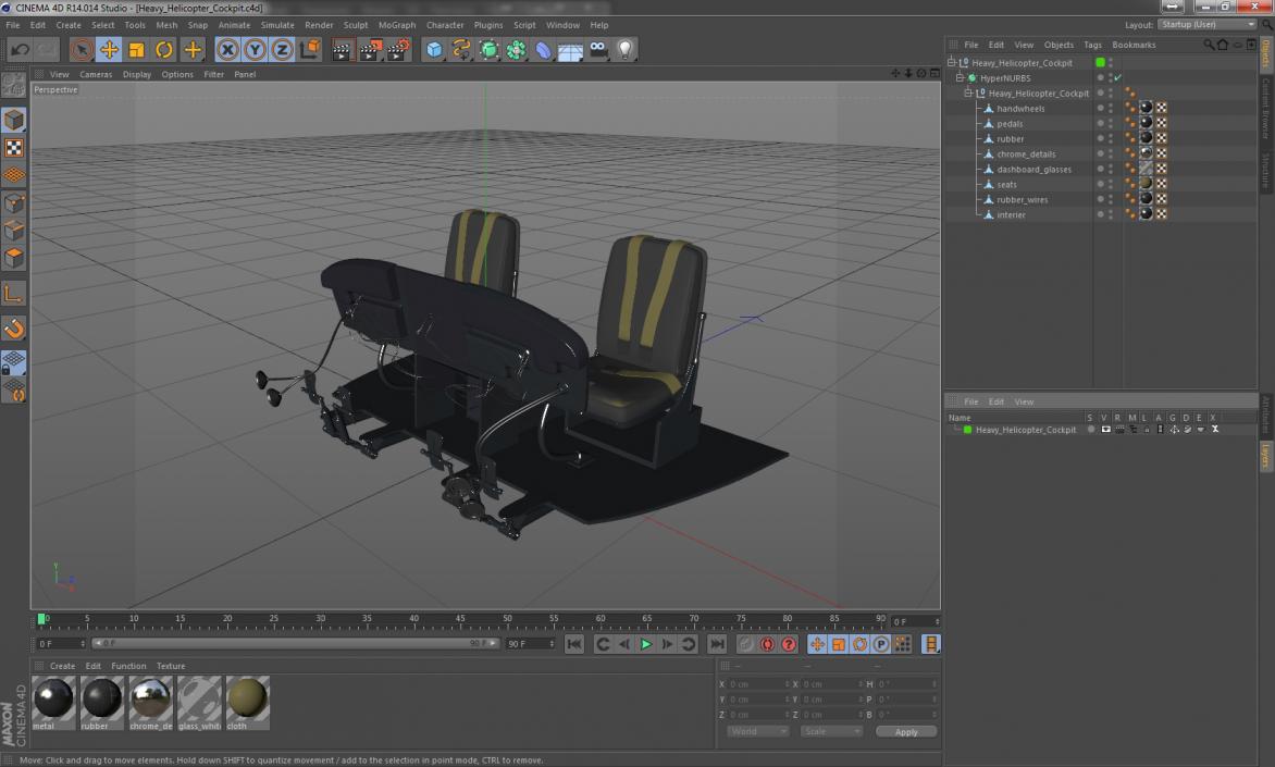 Heavy Helicopter Cockpit 3D model