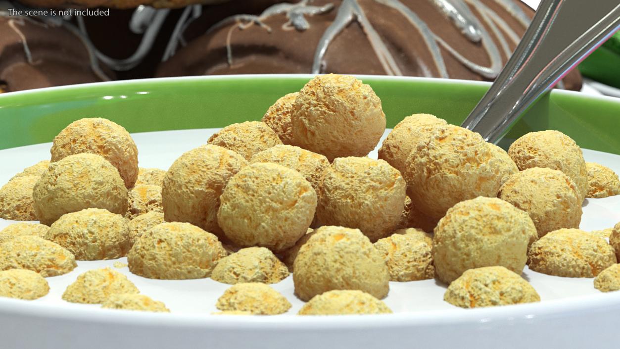 3D model Cereal Balls in Bowl with Milk