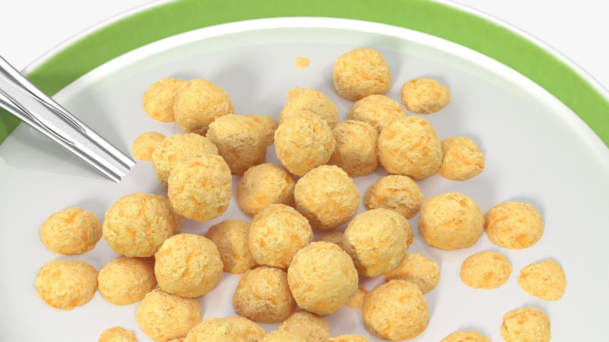 3D model Cereal Balls in Bowl with Milk