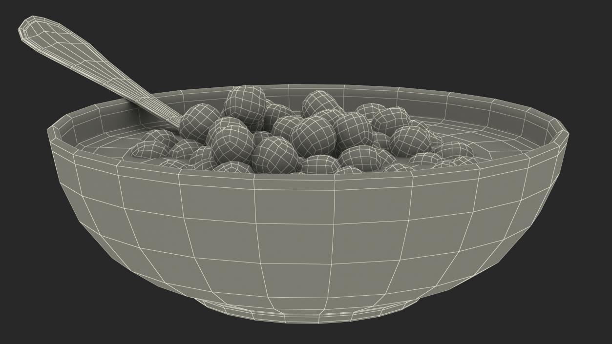 3D model Cereal Balls in Bowl with Milk