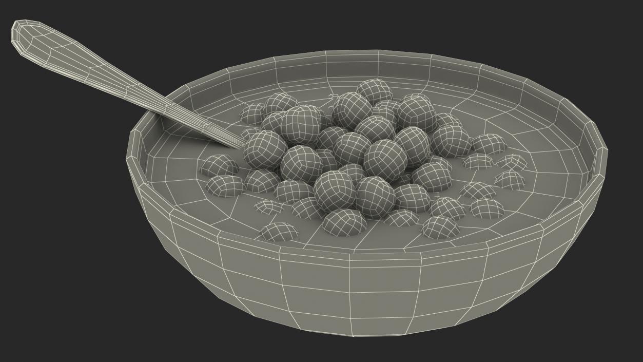 3D model Cereal Balls in Bowl with Milk