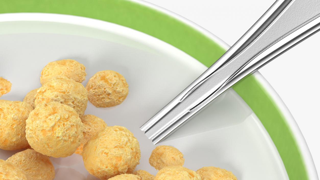 3D model Cereal Balls in Bowl with Milk