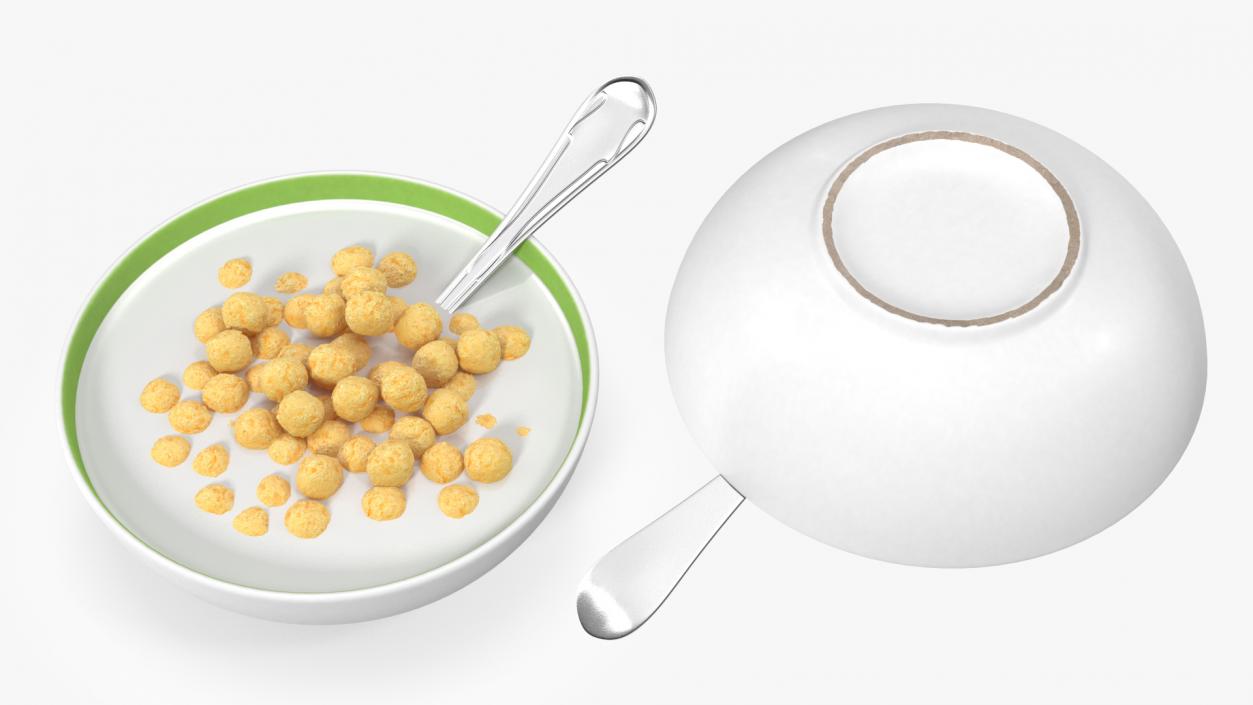 3D model Cereal Balls in Bowl with Milk