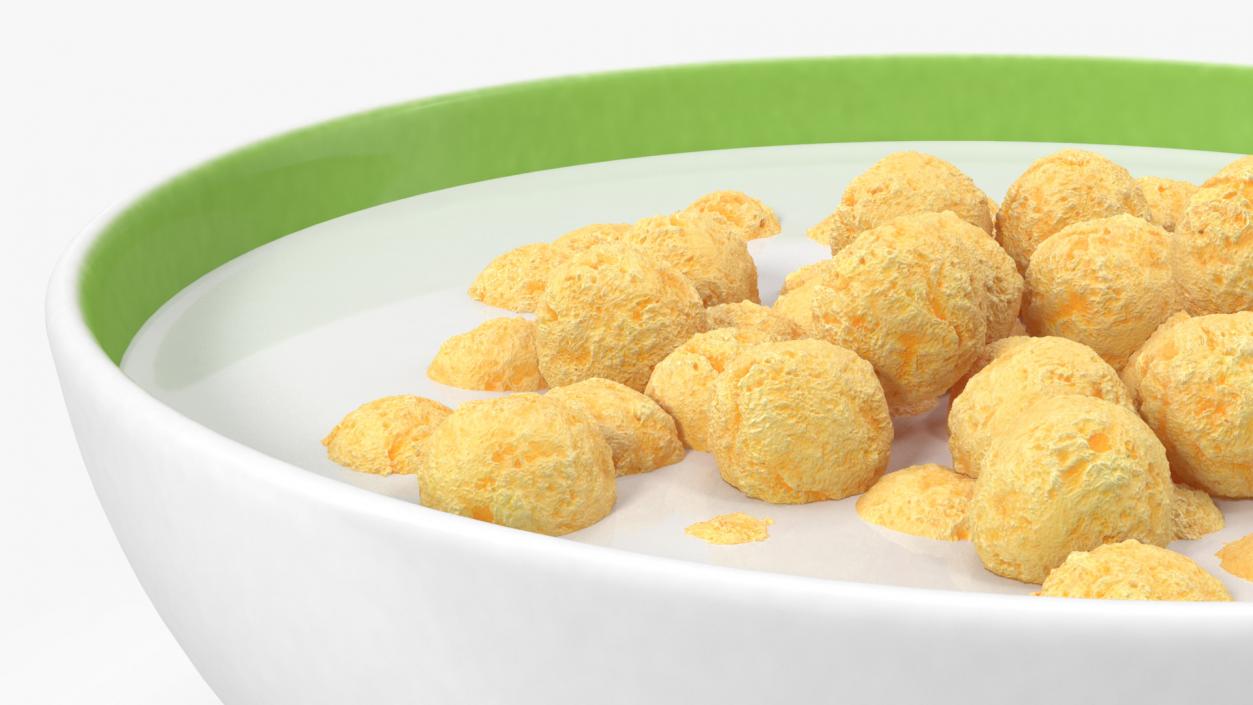 3D model Cereal Balls in Bowl with Milk