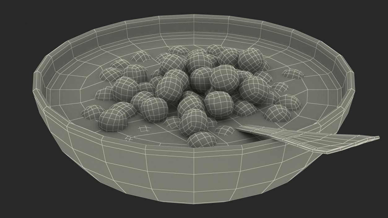 3D model Cereal Balls in Bowl with Milk