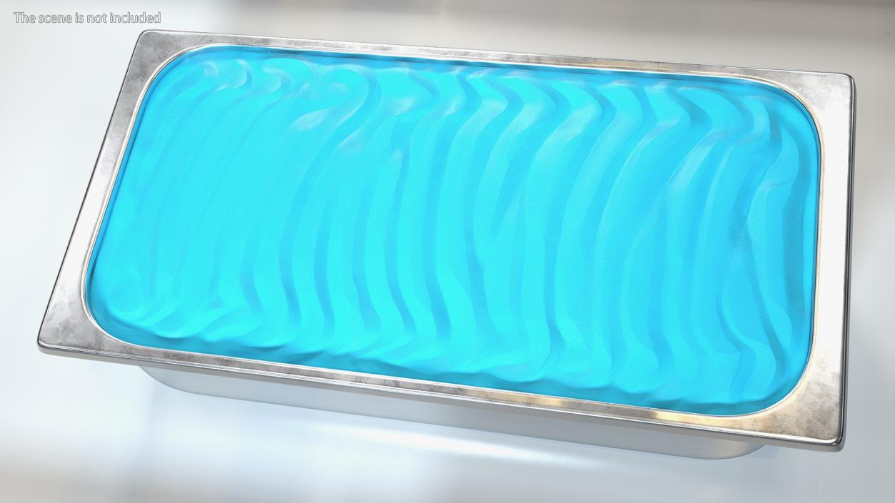 Blue Ice Cream Tray Untouched Surface 3D