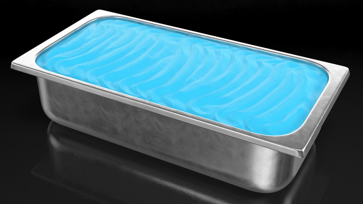 Blue Ice Cream Tray Untouched Surface 3D