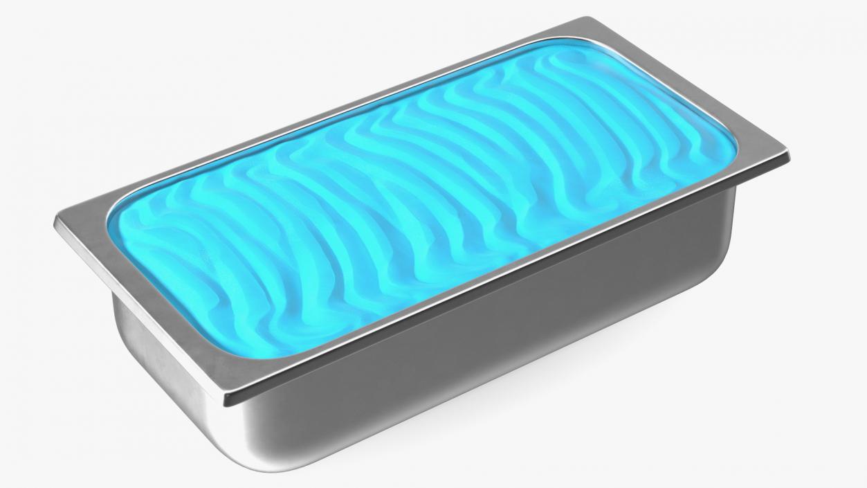 Blue Ice Cream Tray Untouched Surface 3D