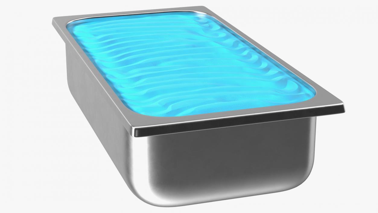 Blue Ice Cream Tray Untouched Surface 3D