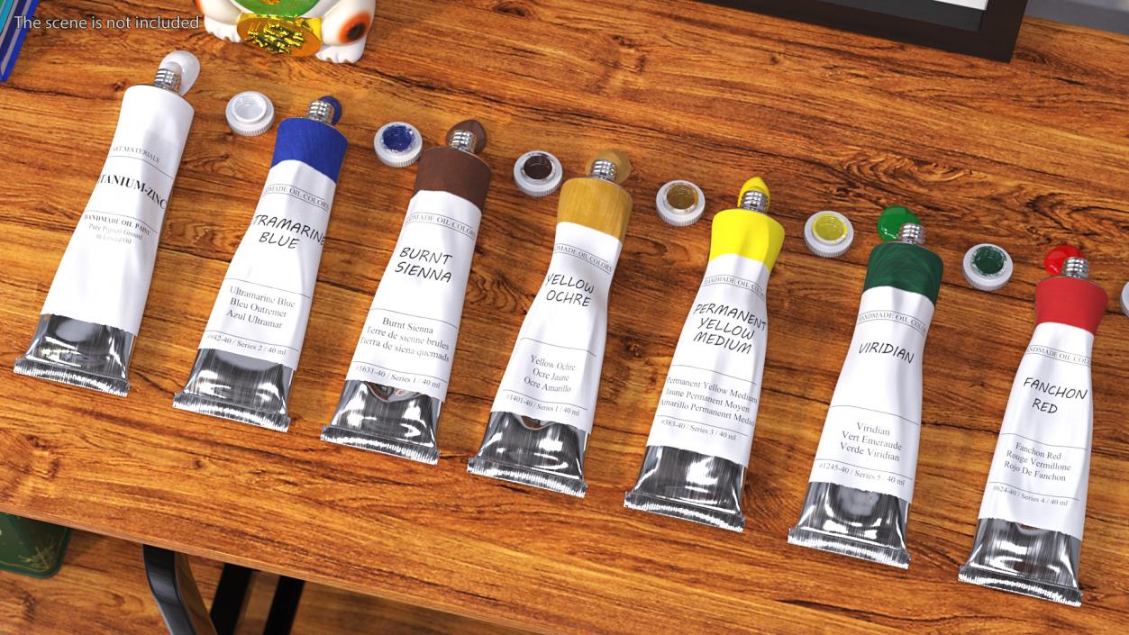 Spilled Oil Paint Tubes Set 3D