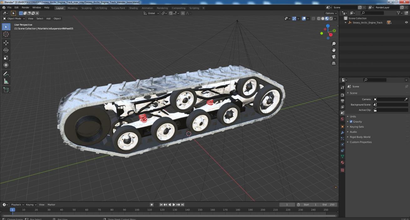 3D model Snowy Arctic Engine Track