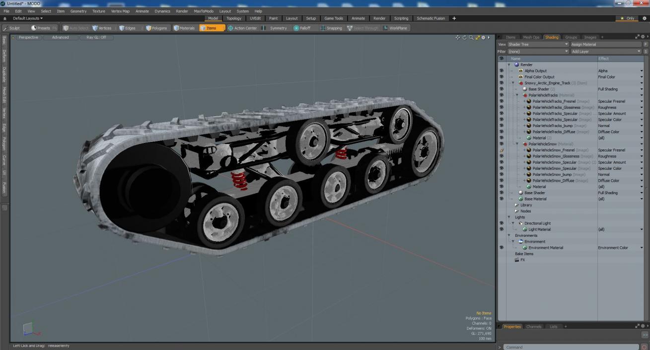 3D model Snowy Arctic Engine Track