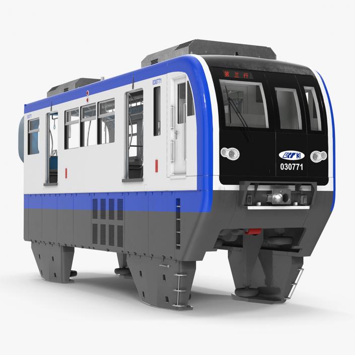 3D model Chongqing Monorail Train Head Car Rigged