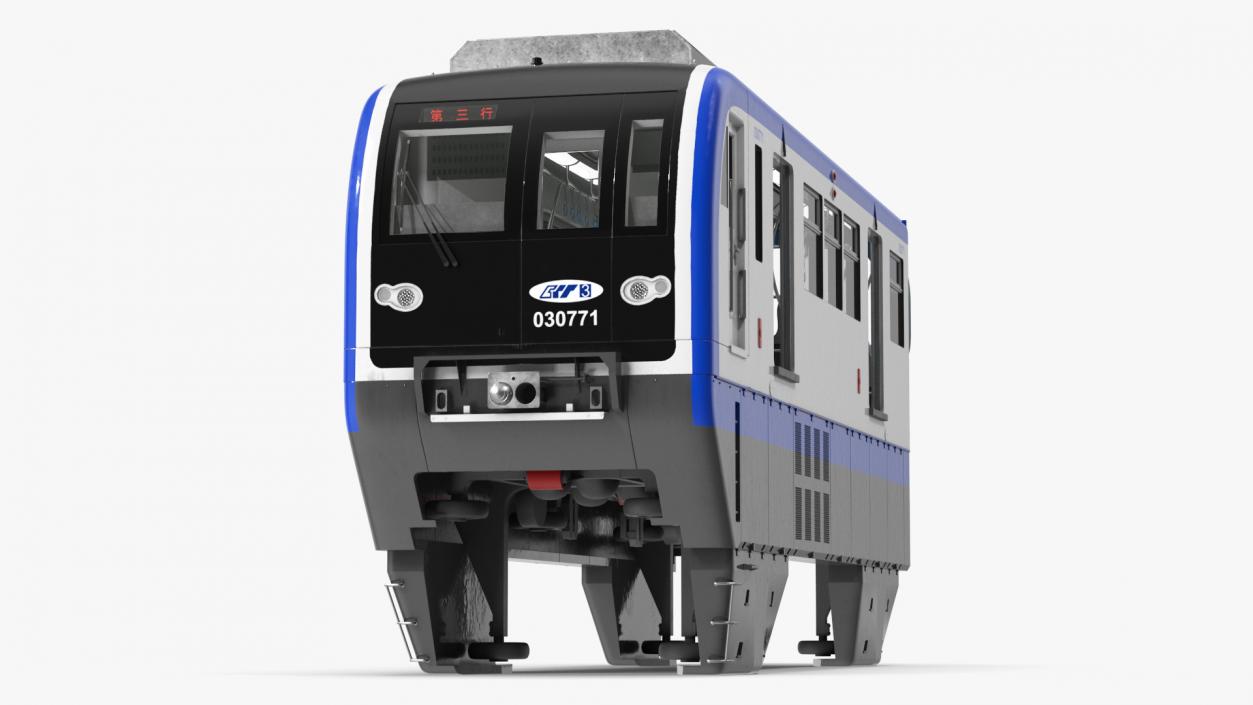 3D model Chongqing Monorail Train Head Car Rigged