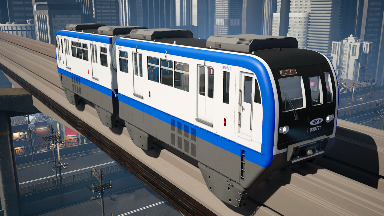 3D model Chongqing Monorail Train Head Car Rigged