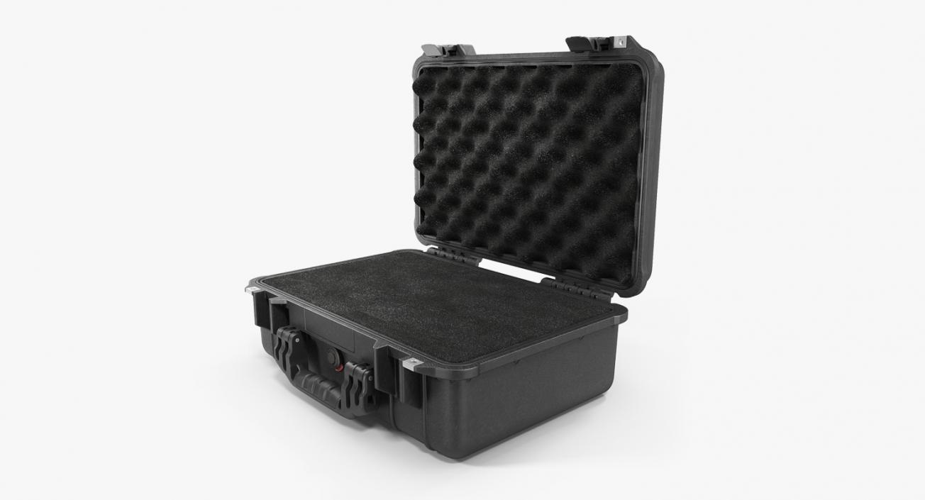 3D Black Pelican Case with Foam model