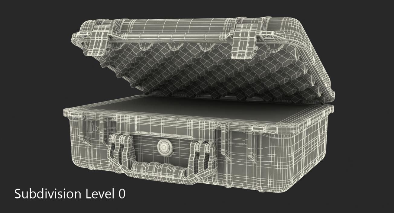 3D Black Pelican Case with Foam model