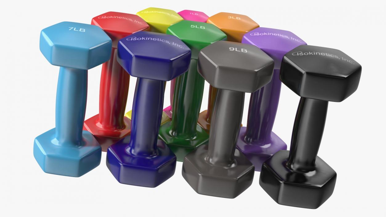 3D Vinyl Dumbbell Set model