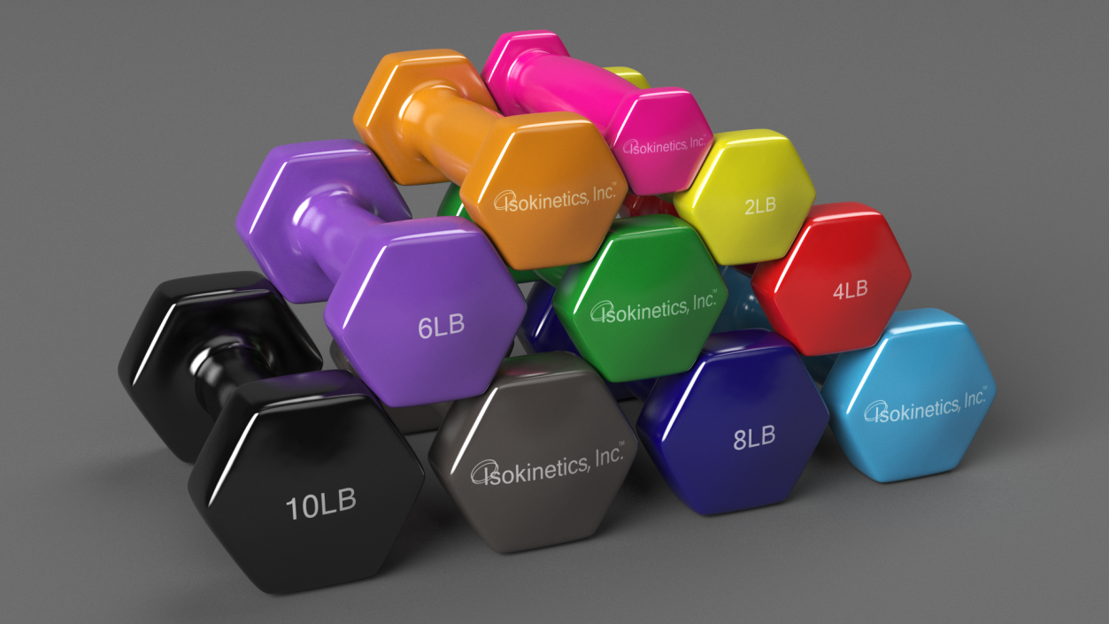 3D Vinyl Dumbbell Set model