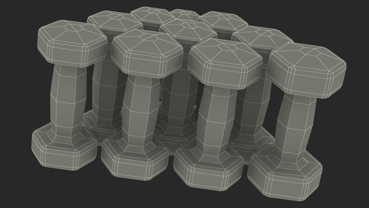 3D Vinyl Dumbbell Set model