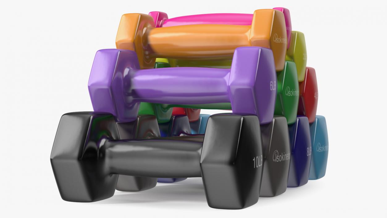 3D Vinyl Dumbbell Set model