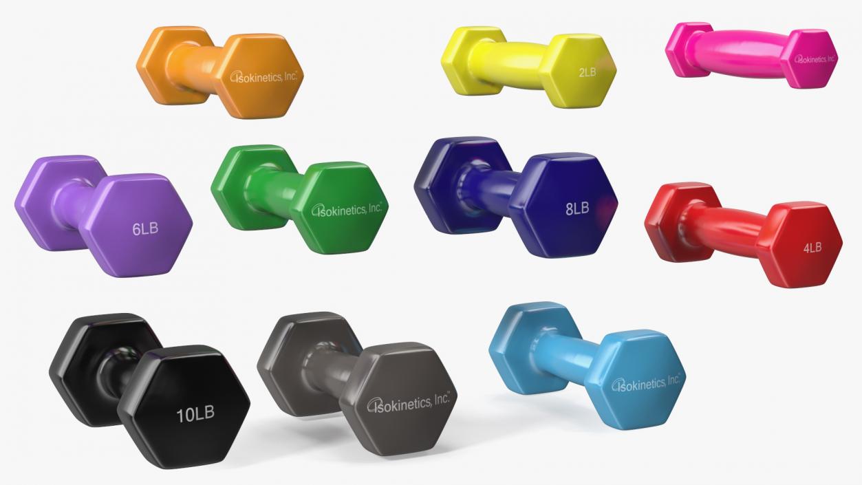 3D Vinyl Dumbbell Set model