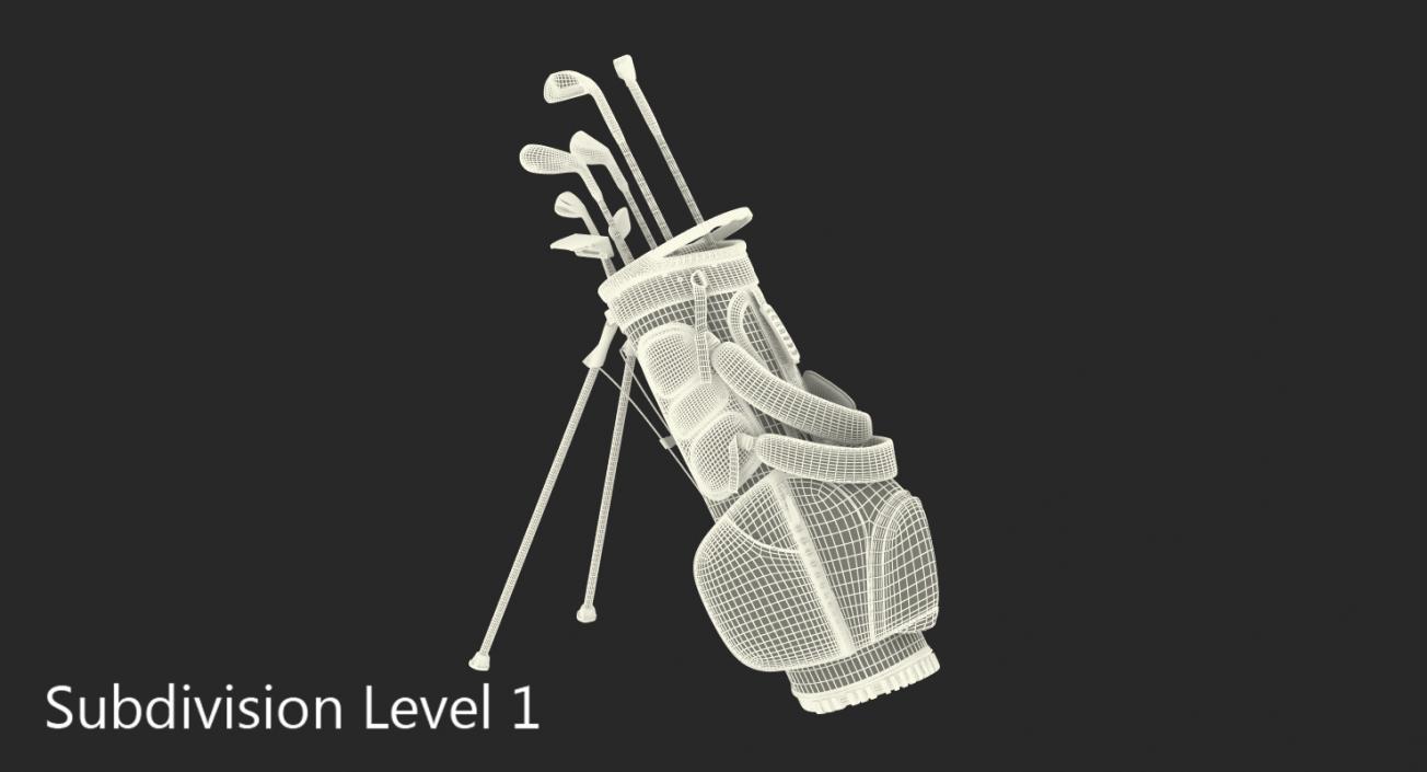 3D Golf Bag 2 with Clubs