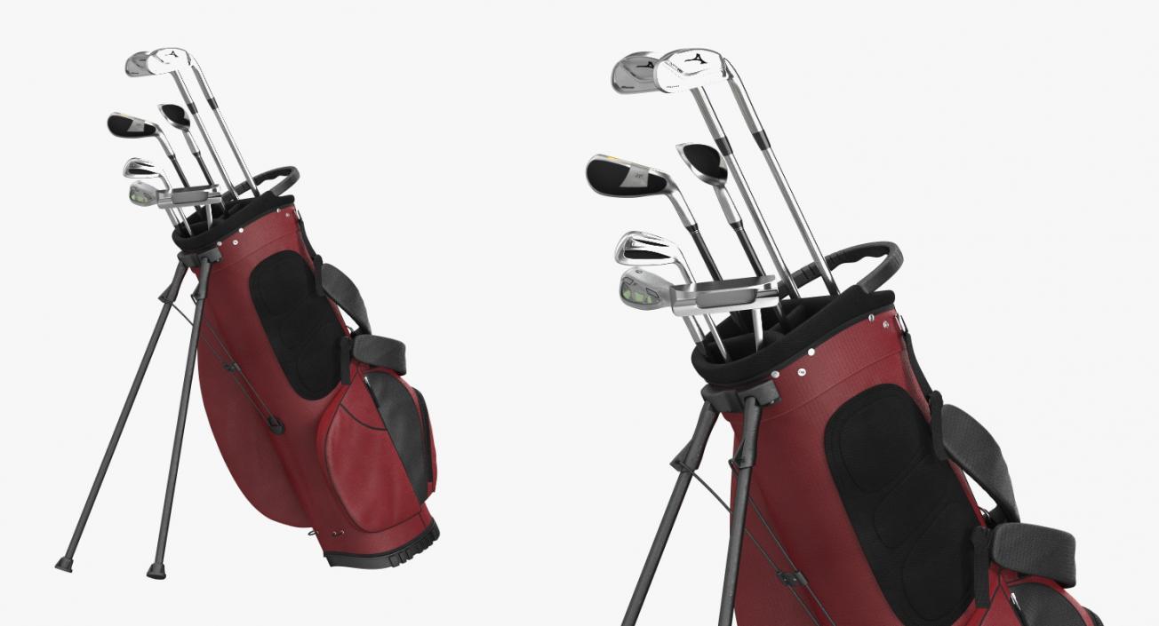 3D Golf Bag 2 with Clubs