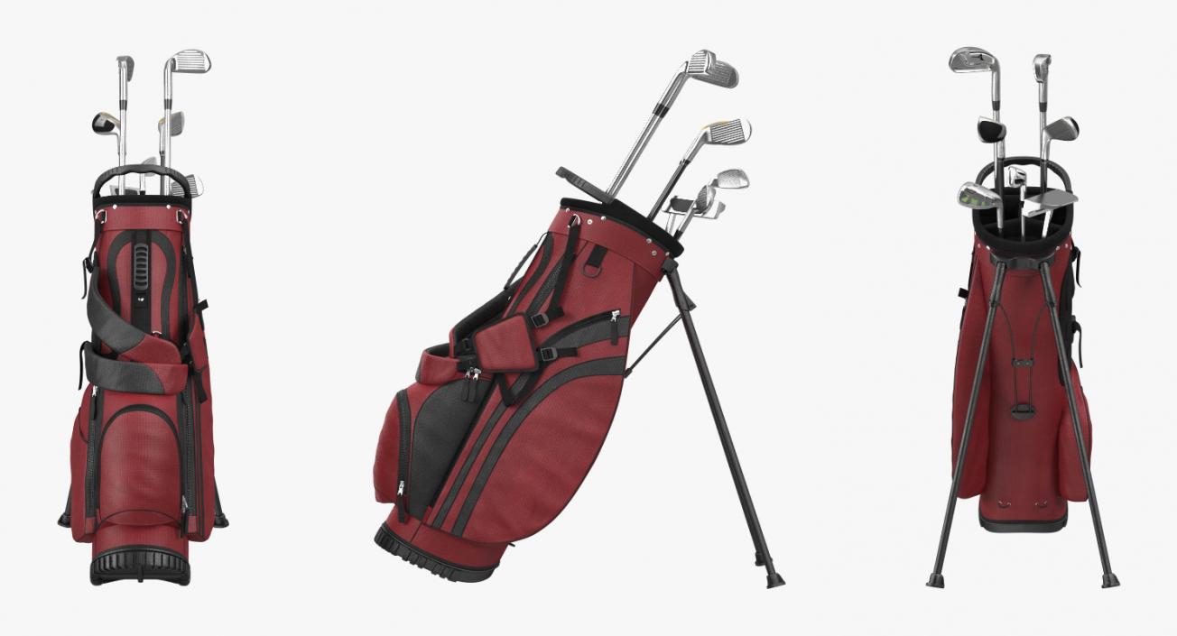 3D Golf Bag 2 with Clubs