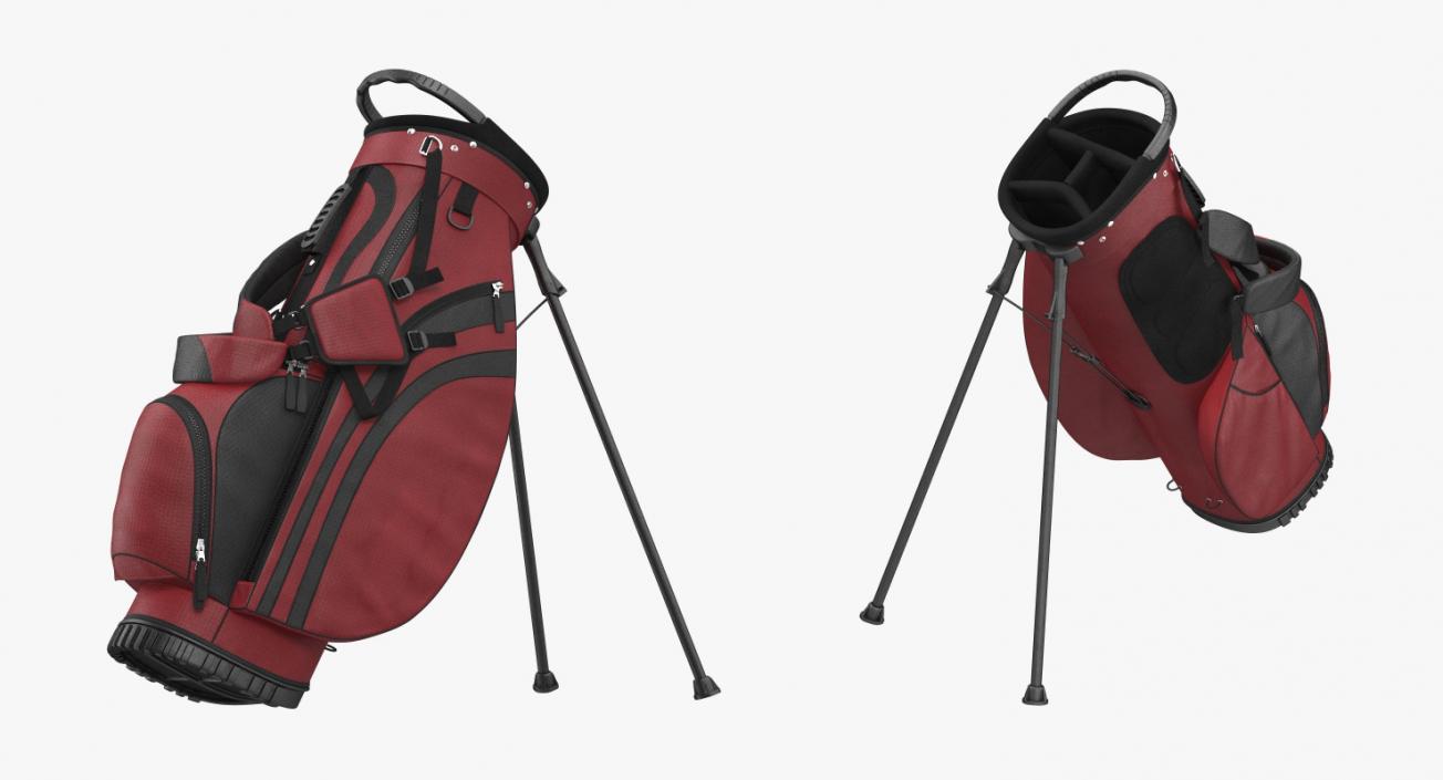 3D Golf Bag 2 with Clubs