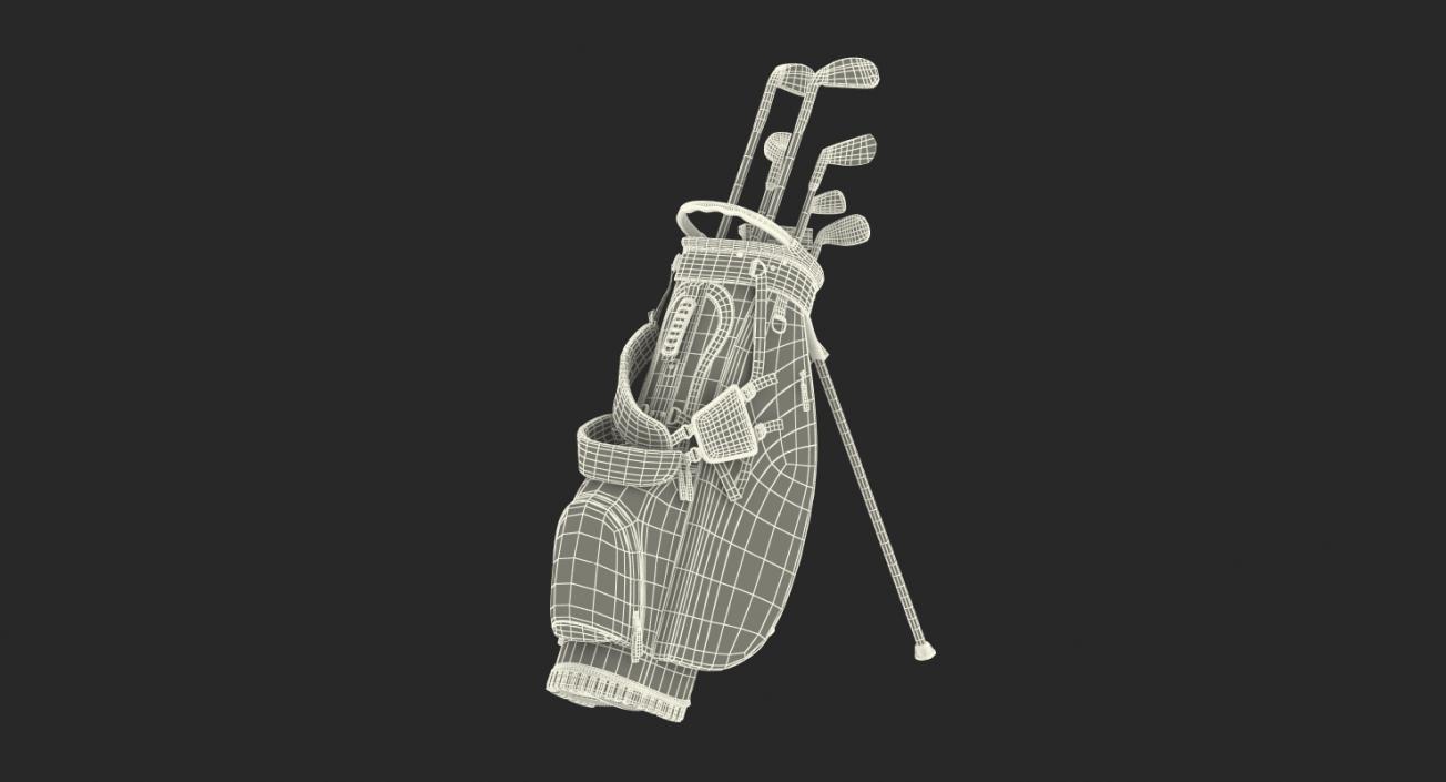 3D Golf Bag 2 with Clubs