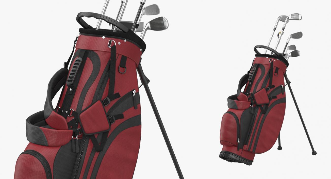 3D Golf Bag 2 with Clubs