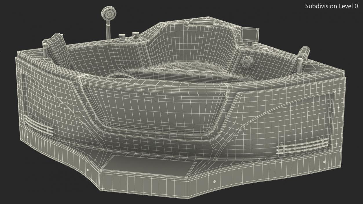 ARIEL Whirlpool Bathtub with Air Bubble Jets 3D model