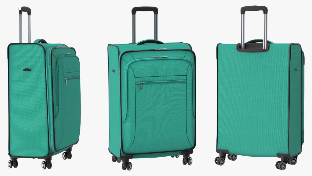 Softside Rolling Luggage Turquoise 3D model