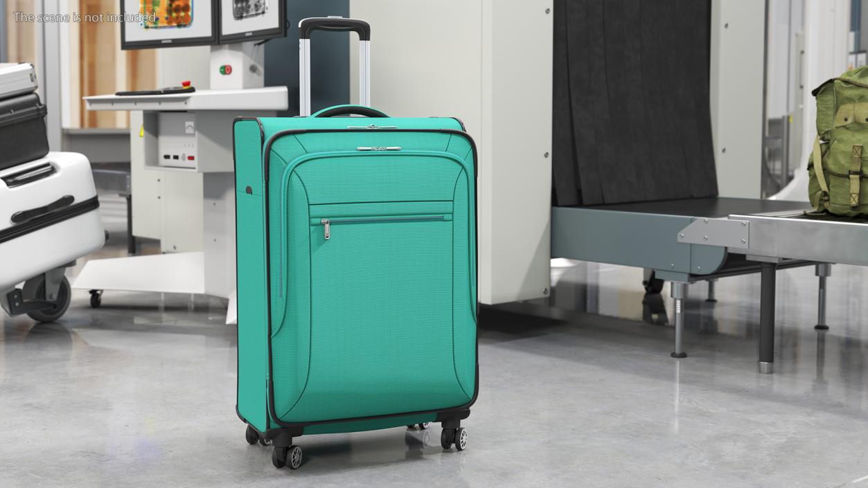 Softside Rolling Luggage Turquoise 3D model