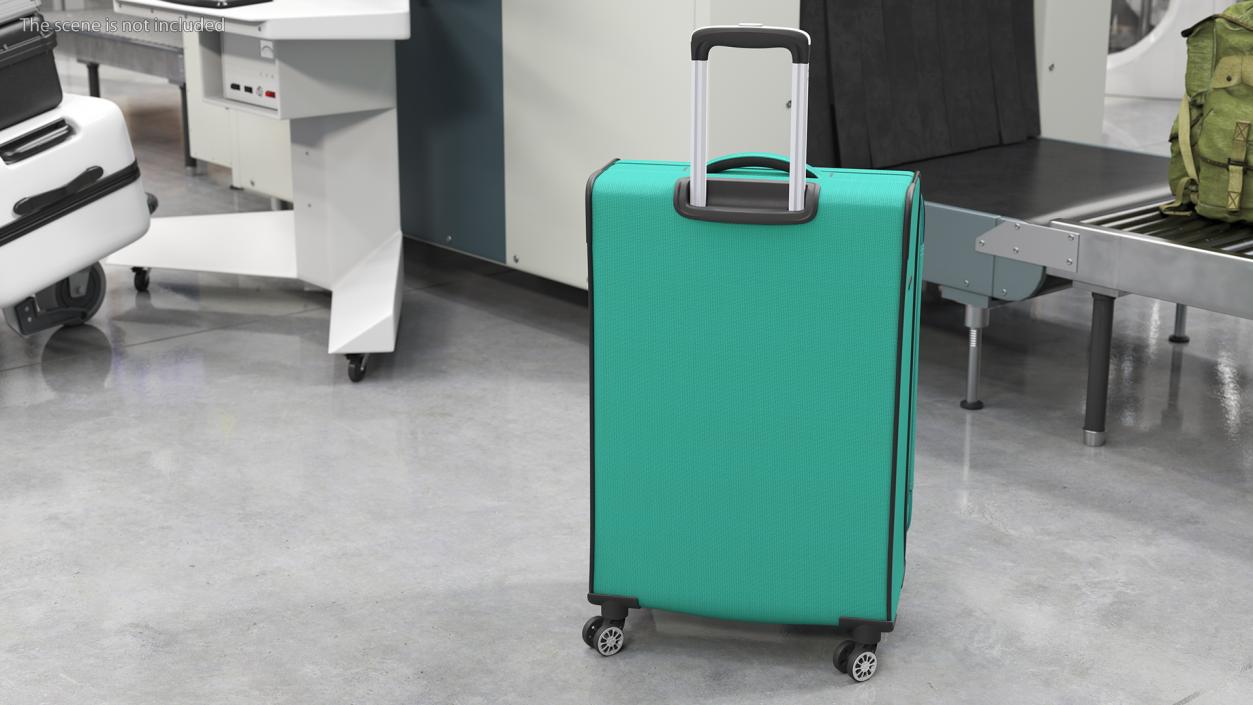 Softside Rolling Luggage Turquoise 3D model