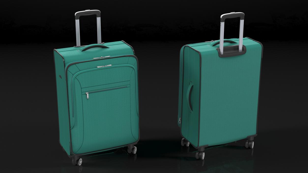 Softside Rolling Luggage Turquoise 3D model