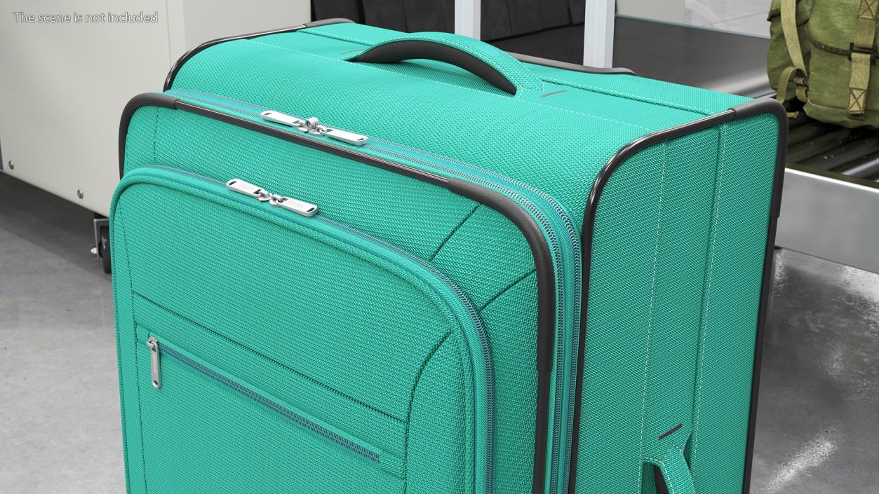 Softside Rolling Luggage Turquoise 3D model