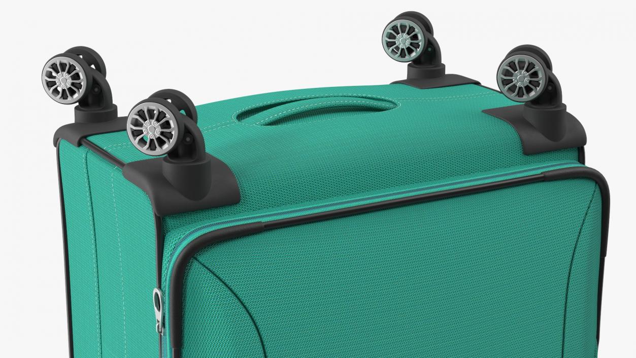 Softside Rolling Luggage Turquoise 3D model