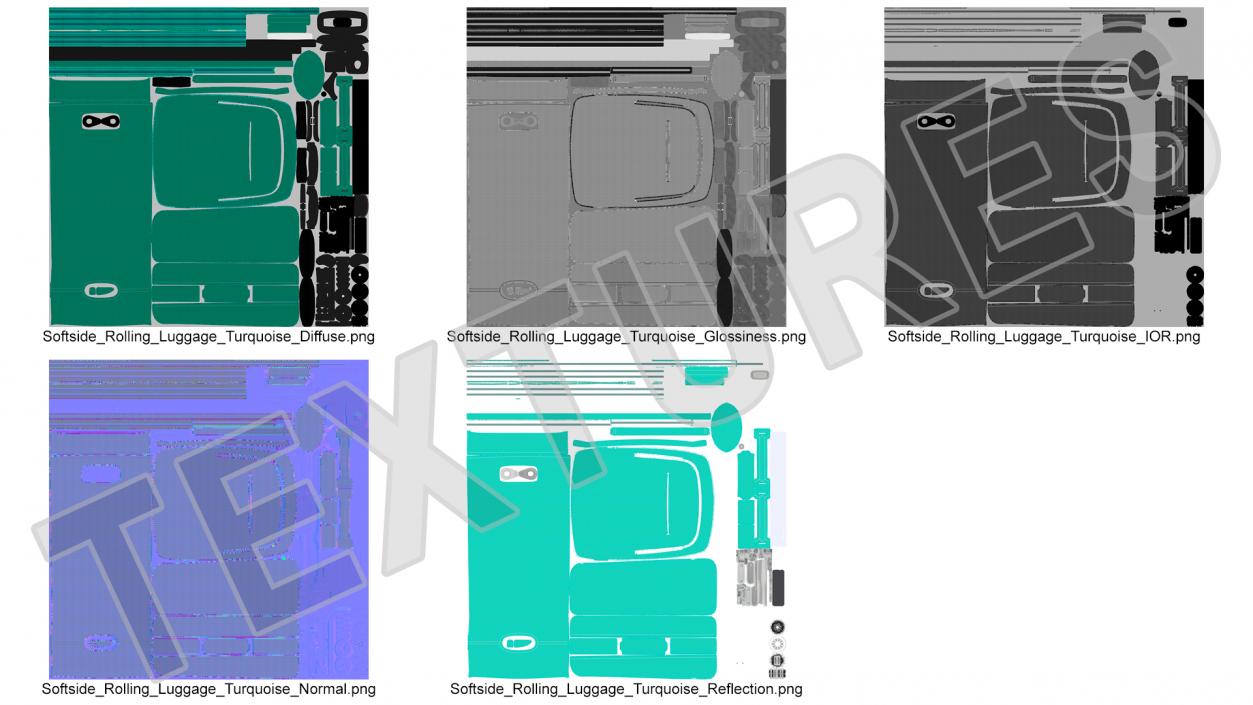 Softside Rolling Luggage Turquoise 3D model